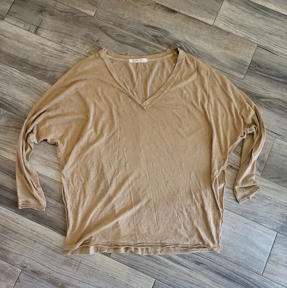 Tan we the free oversized batwing tee size small